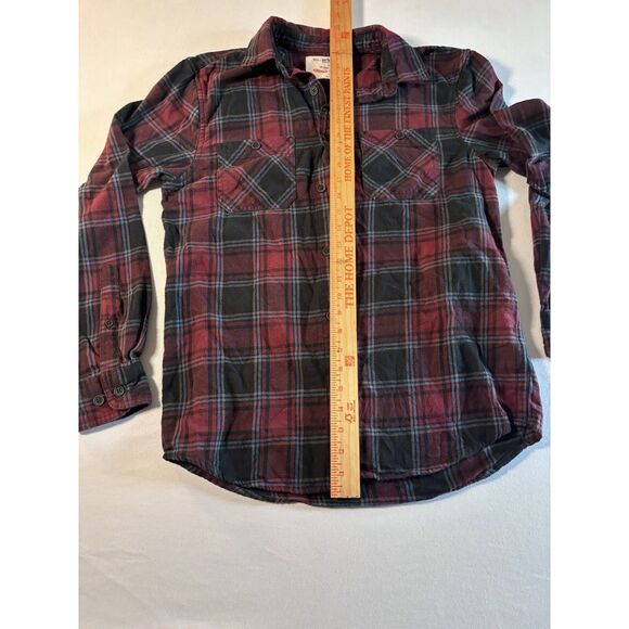 Urban Outfitters Men’s Flannel Shirt Small Red Black Gray Plaid Awesomely Soft U - Picture 5 of 6